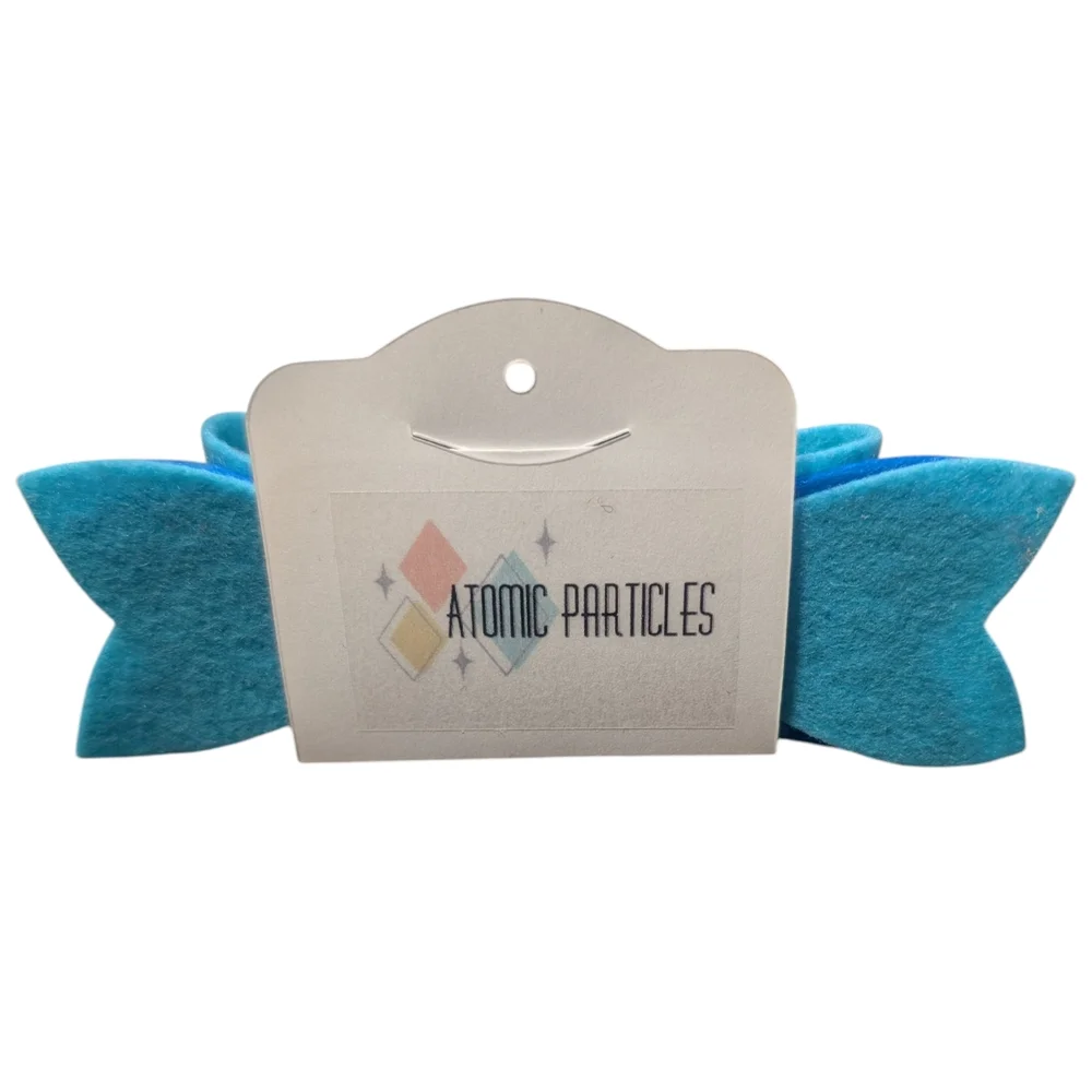 2 Tone Blue Felt Hair Bow Clip